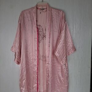 Victoria's Secret Womens Open Front Nightgown One Size Pink Stripes